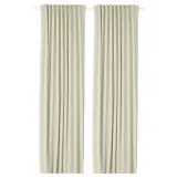IKEA KORGMOTT (ИКЕА КОРГМОТТ) — Шторы блэкаут, пара, бежевый/на ленте 145x300 см — фото 1