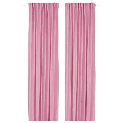 IKEA GINSTMOTT (ИКЕА ГИНСТМОТТ) — Штора, 2 шт, розовый/на ленте 145x300 см