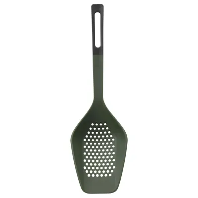 IKEA KNORRHANE (ИКЕА КНОРРХАНЕ) — Ложка-шумовка, тёмно-зелёная/антрацит 34 см