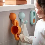 IKEA HUMLESJÖN (ИКЕА ХУМЛЕШЁН) — Крючок на присоске, оранжевый/бирюзовый 12x8 см — фото 4