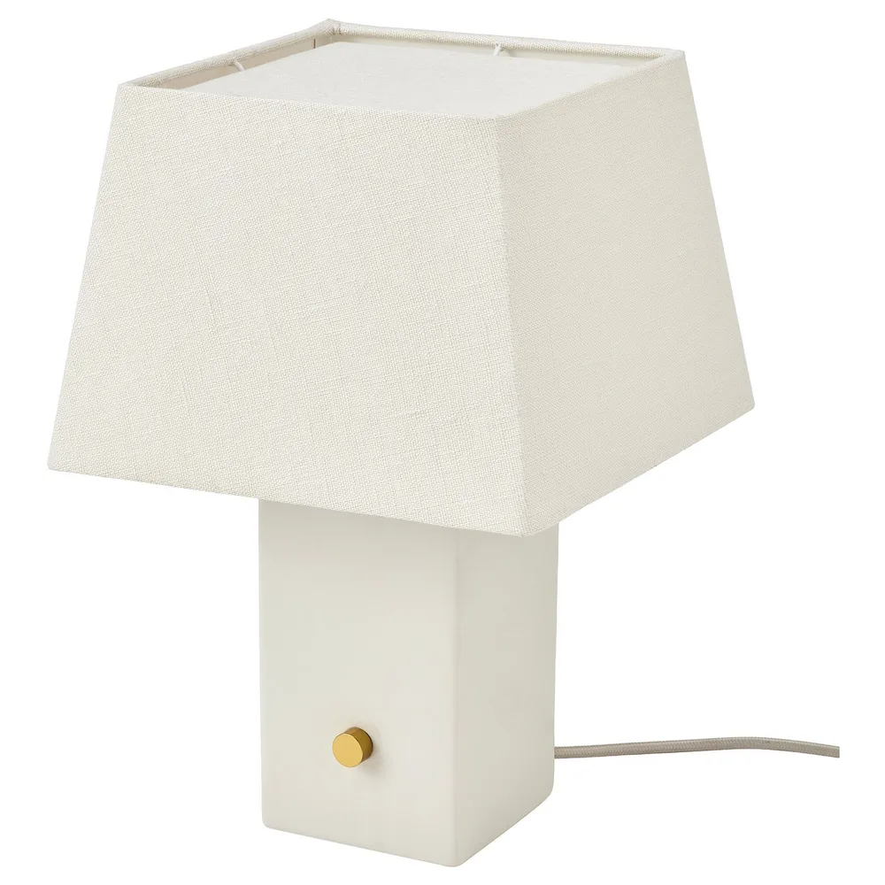 IKEA HALGATT (ИКЕА ХАЛГАТТ) — Лампа настольная, диммируемая белая/белая керамика 35 см