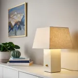 IKEA HALGATT (ИКЕА ХАЛГАТТ) — Лампа настольная, диммируемая белая/белая керамика 35 см — фото 2