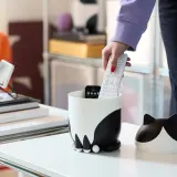 IKEA GREJSIMOJS (ИКЕА ГРЕЙСИМОЙС) — Контейнер с крышкой, в форме кота, чёрный/белый — фото 4