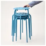 IKEA MARIUS (ИКЕА МАРИУС) — Табурет, синий 45 см — фото 4