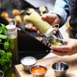 IKEA GRILLTIDER (ИКЕА ГРИЛЛТИДЕР) — Бутылка дозирующая, белая/прозрачная, 200 мл — фото 3
