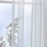 IKEA PALPLJUNGMAL (ИКЕА ПАЛПЛЙУНГМАЛ) — Тюль, 2 шт., белый/в клетку на ленте 145х300 см — фото 3