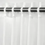 IKEA PALPLJUNGMAL (ИКЕА ПАЛПЛЙУНГМАЛ) — Тюль, 2 шт., белый/в клетку на ленте 145х300 см — фото 4