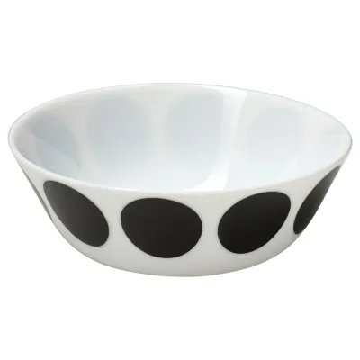 IKEA OFTAST (ИКЕА ОФТАСТ) — Миска, белый чёрный/узор в горошек 15 см
