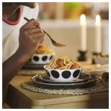 IKEA OFTAST (ИКЕА ОФТАСТ) — Миска, белый чёрный/узор в горошек 15 см — фото 2