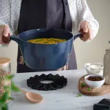 IKEA ELDSTJÄRT (ИКЕА ЕЛДСЧЭРТ) — Подставки, 2 шт., круглые/чёрно-синие 19 см — фото 4