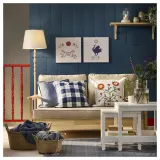IKEA FACELIOR (ИКЕА ФАСЕЛИОР) — Наволочка декоративная, белая с тёмно-оранжевой вышивкой 50х50 см — фото 4