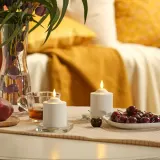 IKEA SMÅLOM (ИКЕА СМОЛОМ) — Свеча столбик LED, на батарейках белая 9 см — фото 2