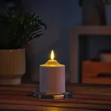IKEA SMÅLOM (ИКЕА СМОЛОМ) — Свеча столбик LED, на батарейках белая 9 см — фото 4