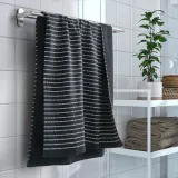 IKEA BROKGINST (ИКЕА БРОКГИНСТ) — Банное полотенце, чёрный 70х140 см — фото 4