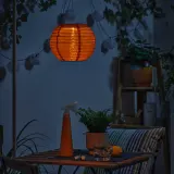IKEA SOLVINDEN (ИКЕА СОЛВИНДЕН) — Подвесной светильник, на солнечной батарее/оранжевый 22 см — фото 3