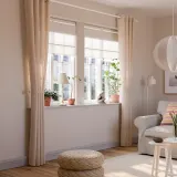 IKEA LENDA (ИКЕА ЛЕНДА) — Штора с подхватом, 2 шт., светло-розовый/на люверсах 140х250 см — фото 2