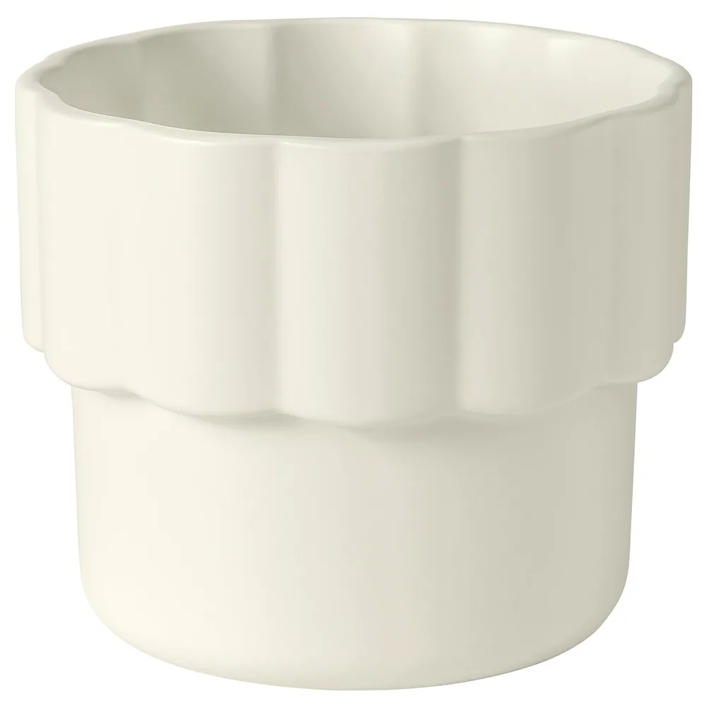 IKEA HÄNGSÄLG (ИКЕА ХЭНГСЭЛГ) — Кашпо, кремовый 15 см