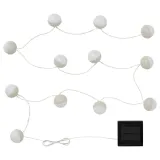 IKEA SOLVINDEN (ИКЕА СОЛВИНДЕН) — Гирлянда LED, 12 лампочек, на солнечной батарее/бежевый белый — фото 1