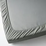 IKEA DVALA (ИКЕА ДВАЛА) — Простыня на резинке, серая 120x200 см — фото 6