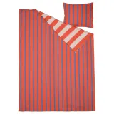IKEA BARNDRÖM (ИКЕА БАРНДРЁМ) — Пододеяльник и наволочка, розово-красный/в полоску 150x200/50x60 см — фото 3