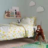 IKEA BARNDRÖM (ИКЕА БАРНДРЁМ) — Пододеяльник и наволочка, разноцветный/в цветочек 150x200/50x60 см — фото 3