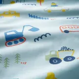 IKEA BARNDRÖM (ИКЕА БАРНДРЁМ) — Пододеяльник и наволочка, синий/с рисунком техники 150x200/50x60 см — фото 4