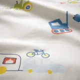 IKEA BARNDRÖM (ИКЕА БАРНДРЁМ) — Простыня на резинке, белая/с рисунком техники 90x200 см — фото 4