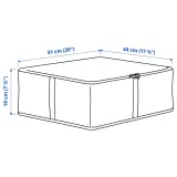 IKEA HEMMAFIXARE (ИКЕА ХЕММАФИКСАРЕ) — Коробка для одежды/белья, цветочный узор/бледный серо-зелёный 44x51x19 см — фото 7