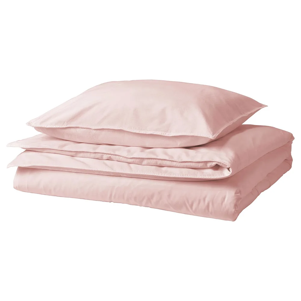 IKEA ÄNGSLILJA (ИКЕА ЭНГСЛИЛЙА) — Пододеяльник и наволочка, светло-розовый 150x200/50x60 см