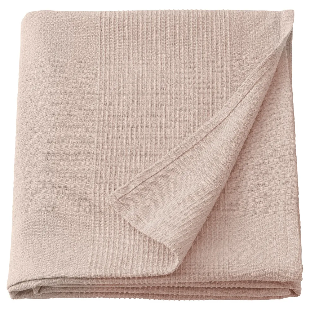 IKEA INDIRA (ИКЕА ИНДИРА) — Покрывало, светло-розовое 230x250 см