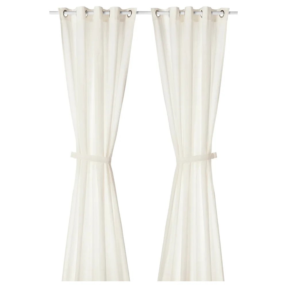 IKEA RITVA (ИКЕА РИТВА) — Занавеска на люверсах, 2 шт., белая 145x250 см