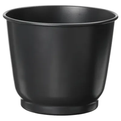 IKEA BROKTRAST (ИКЕА БРОКТРАСТ) — Кашпо для цветочного горшка, для дома и улицы/тёмно-серое 12 см