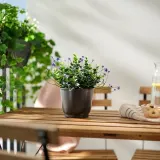 IKEA BROKTRAST (ИКЕА БРОКТРАСТ) — Кашпо для цветочного горшка, для дома и улицы/тёмно-серое 12 см — фото 2