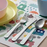 IKEA FABLER (ИКЕА ФАБЛЕР) — Набор детских столовых приборов, 3 шт, нержавеющая сталь — фото 2