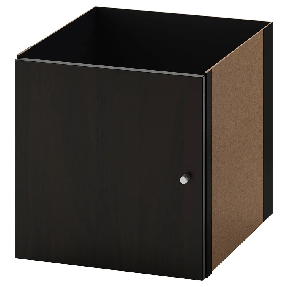 IKEA KALLAX (ИКЕА КАЛЛАКС) — Вставка с дверцей, черно-коричневая 33х33 см
