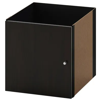 IKEA KALLAX (ИКЕА КАЛЛАКС) — Вставка с дверцей, черно-коричневая 33х33 см