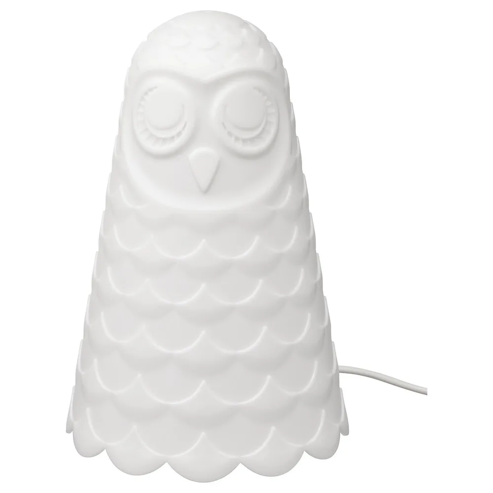 IKEA SOLBO (ИКЕА СОЛБО) — Лампа настольная LED, белый/сова 23 см