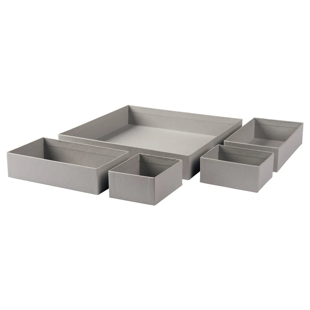 IKEA GRÅSIDAN (ИКЕА ГРОСИДАН) — Коробка, 5 шт., серая