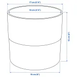 IKEA NYPON (ИКЕА НИПОН) — Кашпо для цветов, для дома и улицы, серое 15 см — фото 7