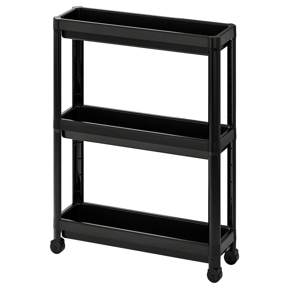 IKEA VESKEN (ИКЕА ВЕСКЕН) — Тележка, чёрный 54х18х71 см