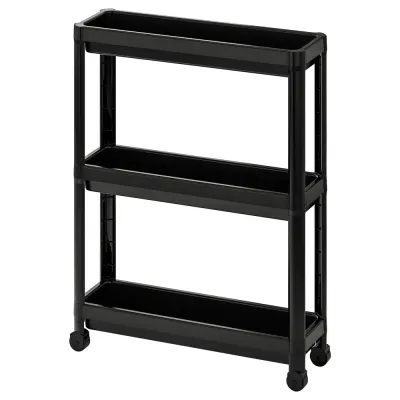 IKEA VESKEN (ИКЕА ВЕСКЕН) — Тележка, чёрный 54х18х71 см