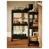IKEA VESKEN (ИКЕА ВЕСКЕН) — Тележка, чёрный 54х18х71 см — фото 3