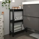 IKEA VESKEN (ИКЕА ВЕСКЕН) — Тележка, чёрный 54х18х71 см — фото 4