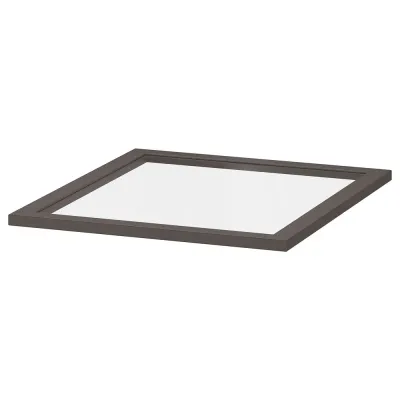 IKEA KOMPLEMENT (ИКЕА КОМПЛИМЕНТ) — Полка стеклянная, тёмно-серый 50x58 см