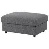 IKEA VIMLE (ИКЕА ВИМЛЕ) — Чехол на пуф с ящиком для хранения, Лейде серо-чёрный — фото 2