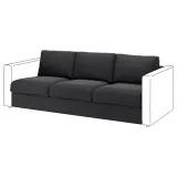 IKEA VIMLE (ИКЕА ВИМЛЕ) — Чехол на секцию 3-местную, Хилларед антрацит — фото 2