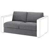 IKEA VIMLE (ИКЕА ВИМЛЕ) — Чехол на 2-местную секцию, Лейде серый-чёрный — фото 2