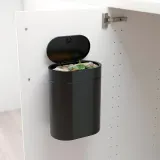 IKEA BROGRUND (ИКЕА БРОГРУНД) — Мусорное ведро с нажимной крышкой, чёрный 4 л — фото 4