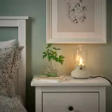 IKEA LUNNOM (ИКЕА ЛУННОМ) — Светодиодная лампа E14 210 лм, регулируемая яркость/люстровая, коричневое прозрачное стекло — фото 2