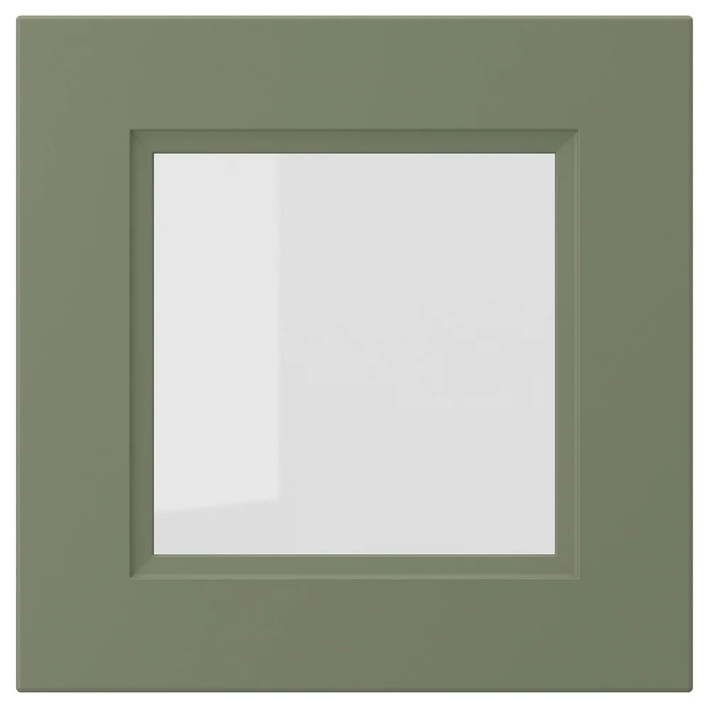 IKEA AXSTAD (ИКЕА АКССТАД) — Дверца стеклянная, серо-зелёная 40x40 см